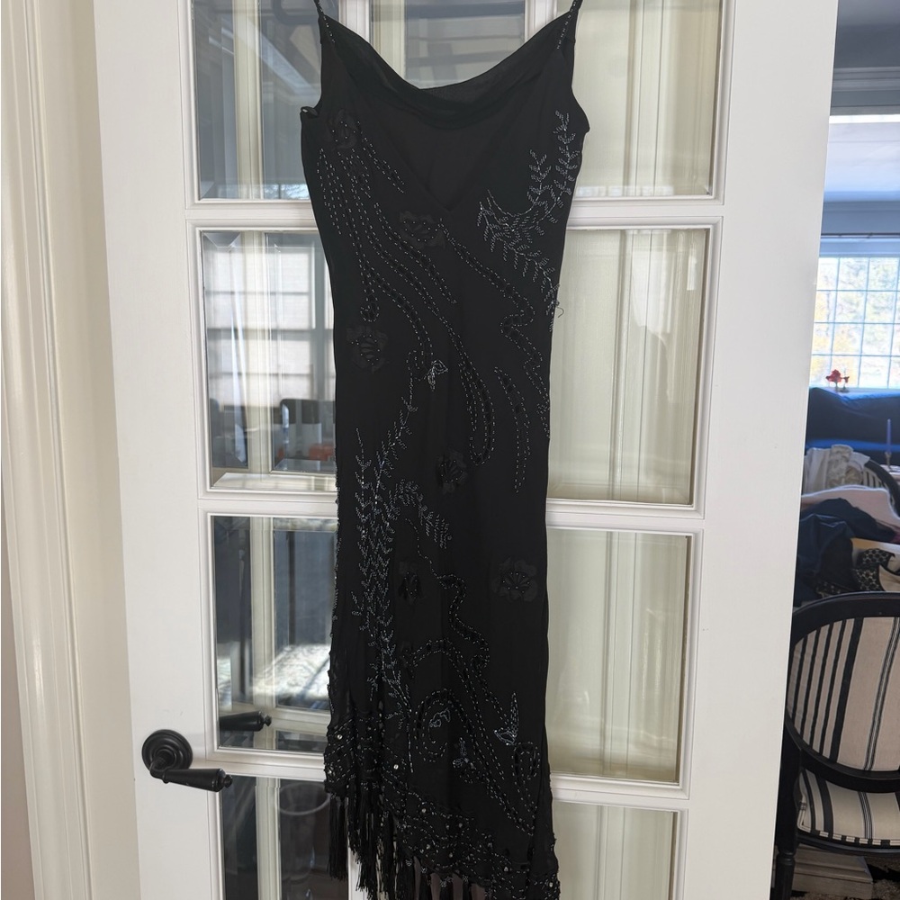 Sue Wong Nocturne 100% Silk Beaded Black Cocktail Dress Black 4 Small XS - Picture 14 of 15